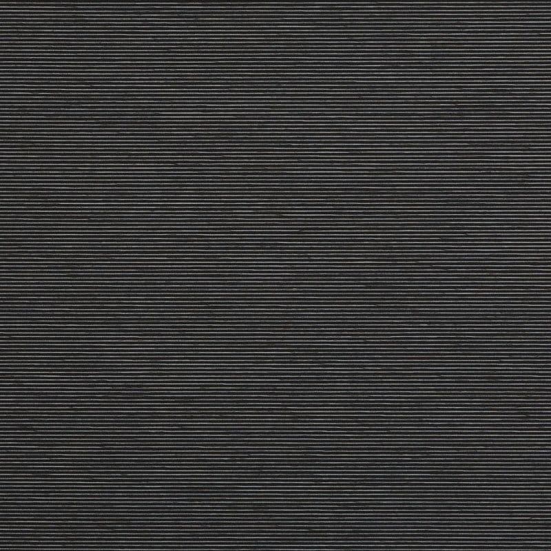 Horizontal venetian blinds spanning the frame, fully closed—thin dark slats separated by narrow pale lines; blocking view and creating an even, tightly striped textured surface with neutral lighting.