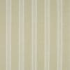 Beige-and-cream vertical striped fabric wallpaper with alternating thin and wider textured bands; covering a flat wall surface, providing subtle, neutral decoration under soft, even lighting.
