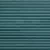 Teal horizontal pleated blinds, fully closed with textured fabric and narrow even folds; filtering soft, diffuse light; close-up interior view with neutral lighting and no visible window frame.