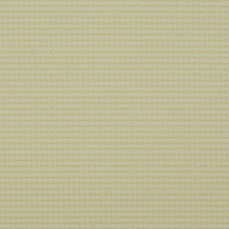 Textured wallpaper featuring horizontal rows of small pale‑yellow rounded-diamond dots (repeat pattern) — repeating across the surface — close-up view in soft, diffuse lighting, neutral room tone.