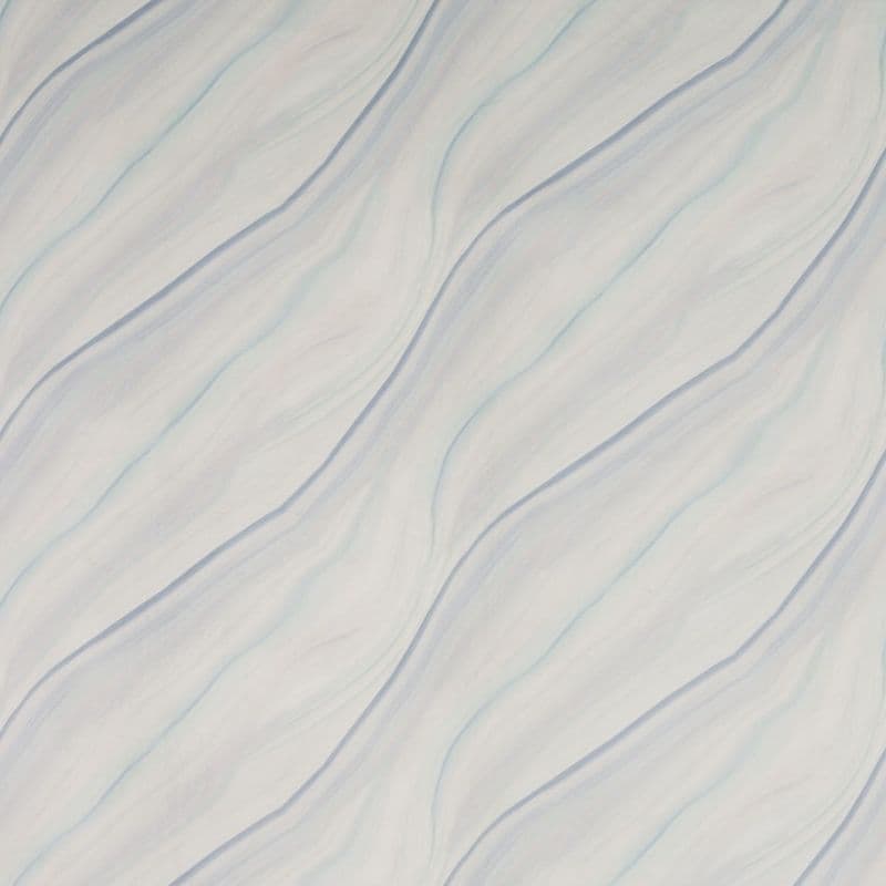 Marble-like panel displaying gentle diagonal undulating veins across a flat, evenly lit surface in soft pastel blues, greys and off-white, resembling subtle flowing waves.