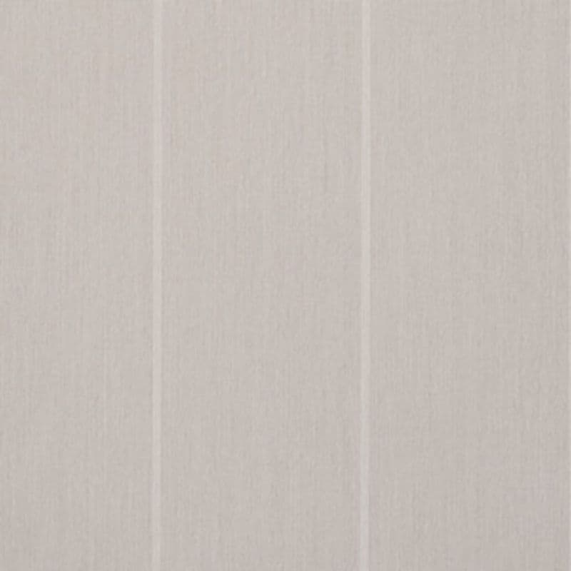 Neutral beige vertical-striped fabric panels, hanging flush and slightly textured; filtering light softly. They fill the frame with even, diffuse lighting and no visible room features.