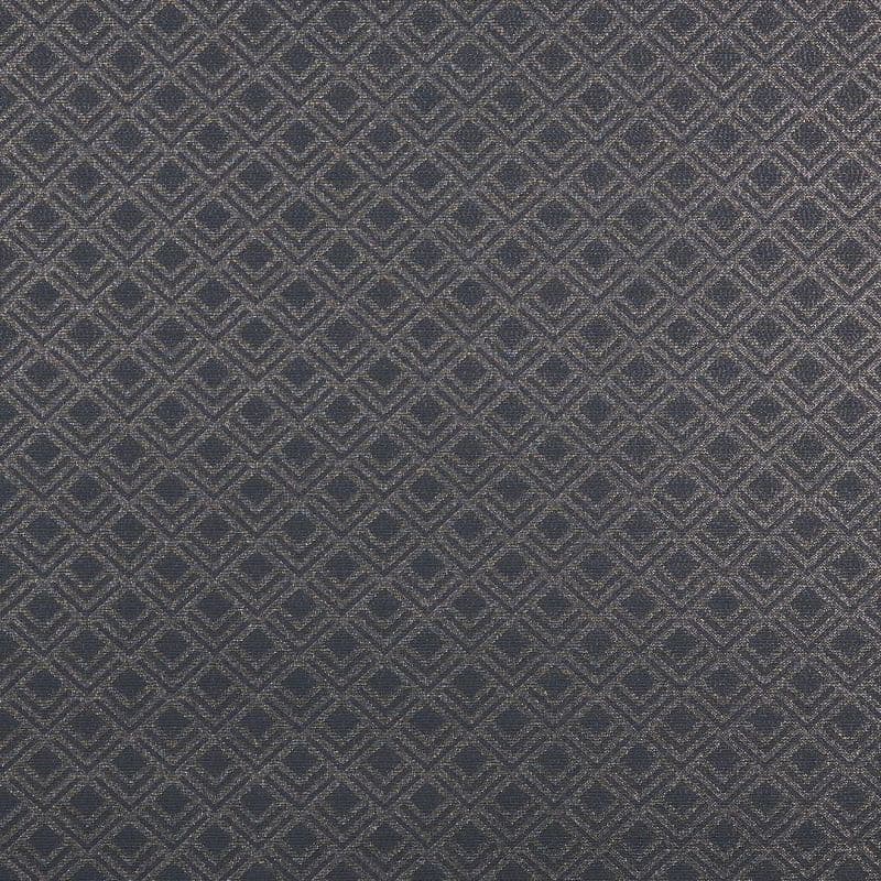 Dark-gray woven fabric with small repeating diamond-and-chevron pattern (textured yarns) — laid flat, showing raised weave — close-up, evenly lit surface as an upholstery or wallpaper sample.