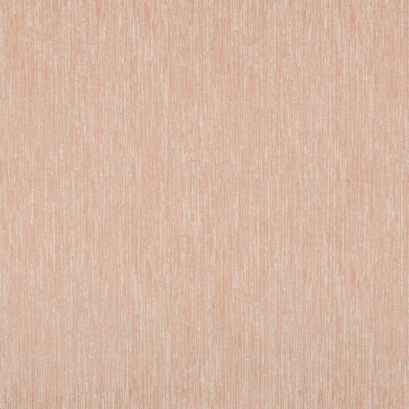 Peach-pink textured wallpaper with fine vertical striations; showing subtle metallic sheen and irregular raised lines; close-up, evenly lit, fills the frame with no visible windows or furnishings.