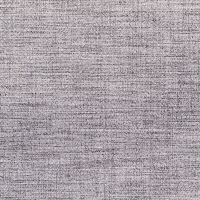 Gray woven fabric swatch, tightly textured with fine horizontal striations — covering the entire frame and lying flat, evenly lit; appears as a neutral upholstery or wallpaper close-up in soft daylight.