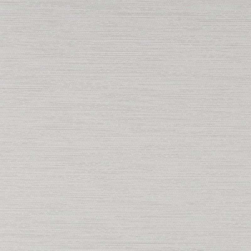 White fabric roller blind with fine horizontal ribbing, fully closed, filtering soft daylight and blocking the view, set against a neutral, softly lit interior.