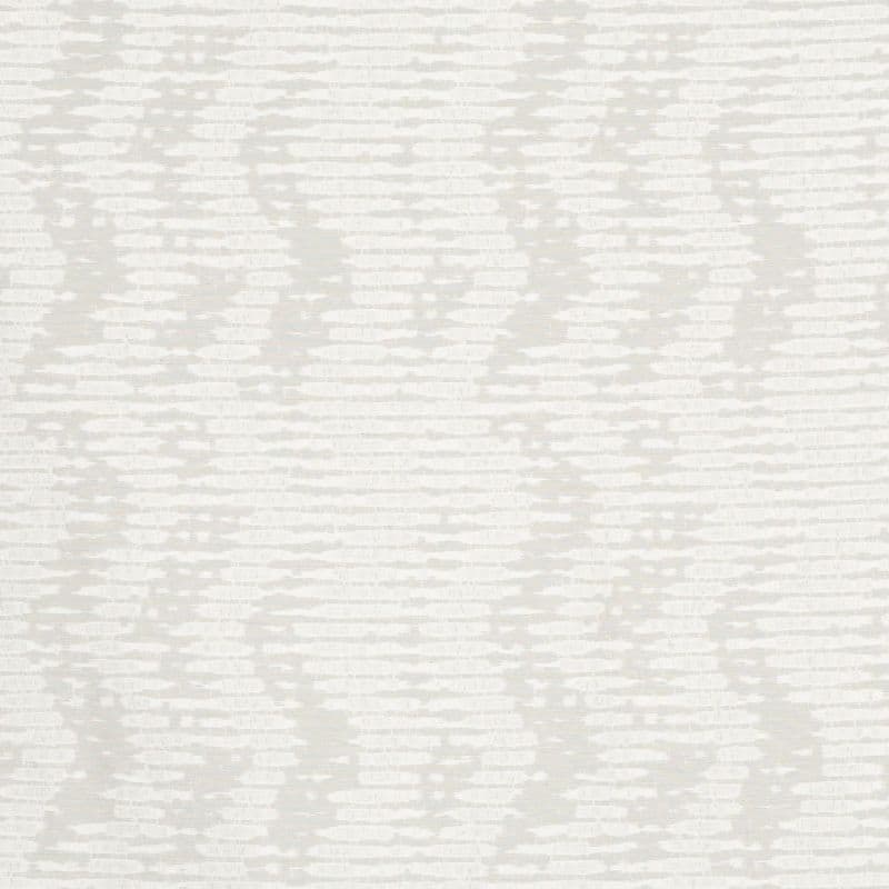 Textured wallpaper with fine horizontal brushstroke motif in pale cream and light taupe, forming subtle vertical wave shapes; evenly lit close-up of a neutral interior wall surface.