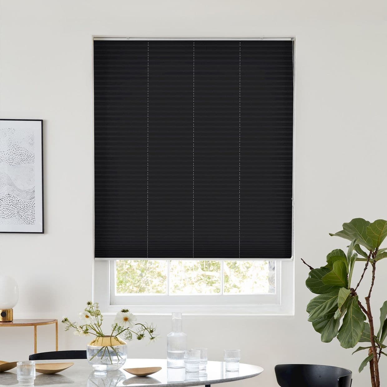 Lanbury Blackout Black Pleated Blind