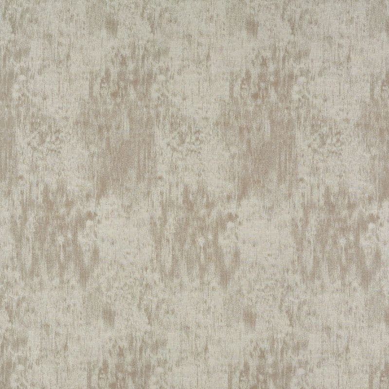 Textured wallpaper swatch, neutral beige-and-cream, showing irregular vertical brushed and mottled patterns; appears flat and evenly lit, presented as a close-up sample of wallcovering fabric.