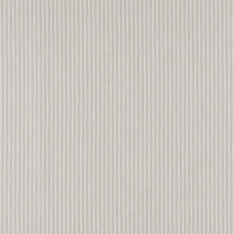 Off-white textured wallpaper with closely spaced thin dotted grey vertical stripes, covering an interior wall uniformly and creating a subtle linear pattern under even, neutral lighting.