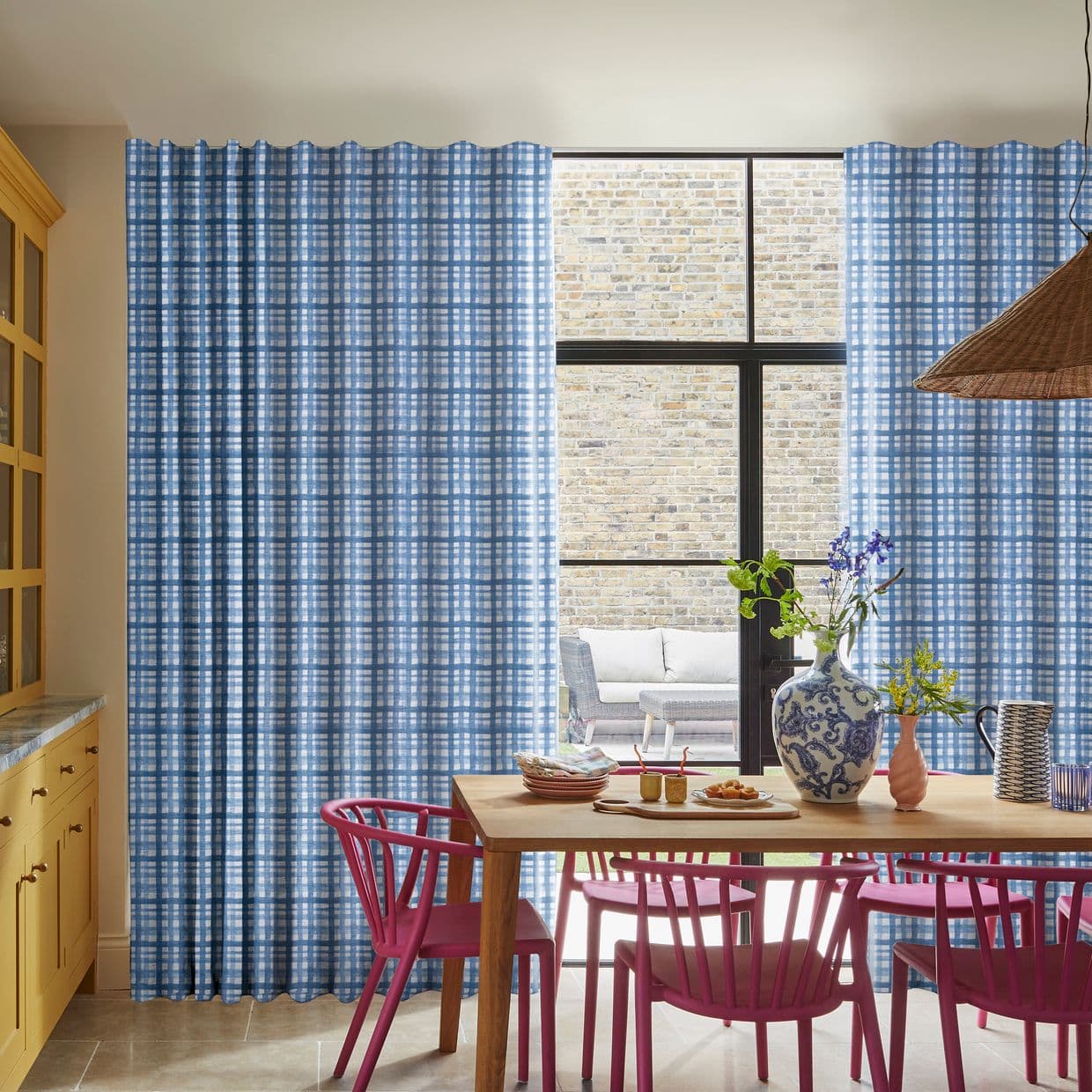 Gingham Bleu Curtain