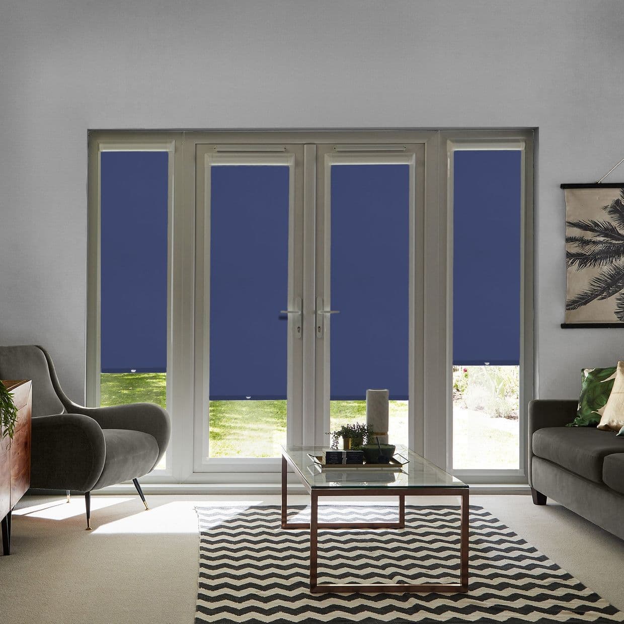 Cordova Navy Perfect Fit Roller blind