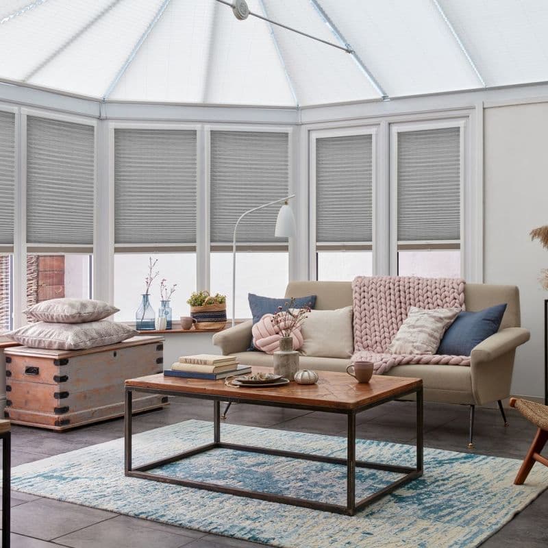 Grenoble Grey Conservatory Side Pleated Blind