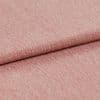 Pink woven upholstery fabric, tightly woven with visible grain and a folded edge, lying stacked; fabric displays subtle sheen and fine texture in a soft, evenly lit studio close-up.