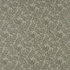 Beige textured wallpaper decorated with repeating olive-green fern-like branches, forming diagonal overlapping stems; close-up view under flat, even lighting as a decorative wallcovering sample.
