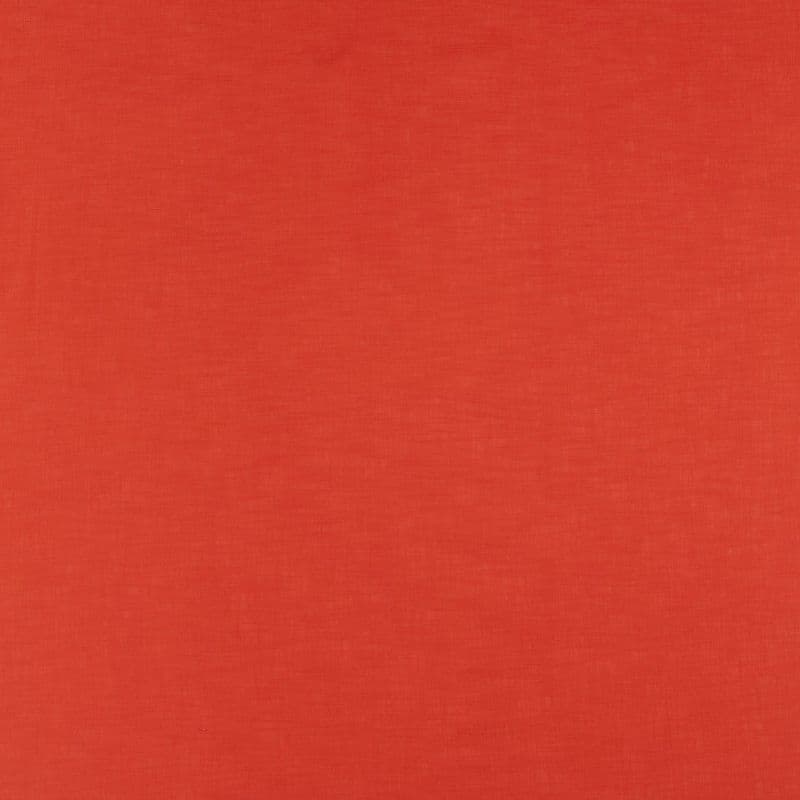 Red-orange woven fabric panel covering the entire frame, lying flat with subtle horizontal weave texture and even, diffuse lighting that creates a uniform, matte backdrop.