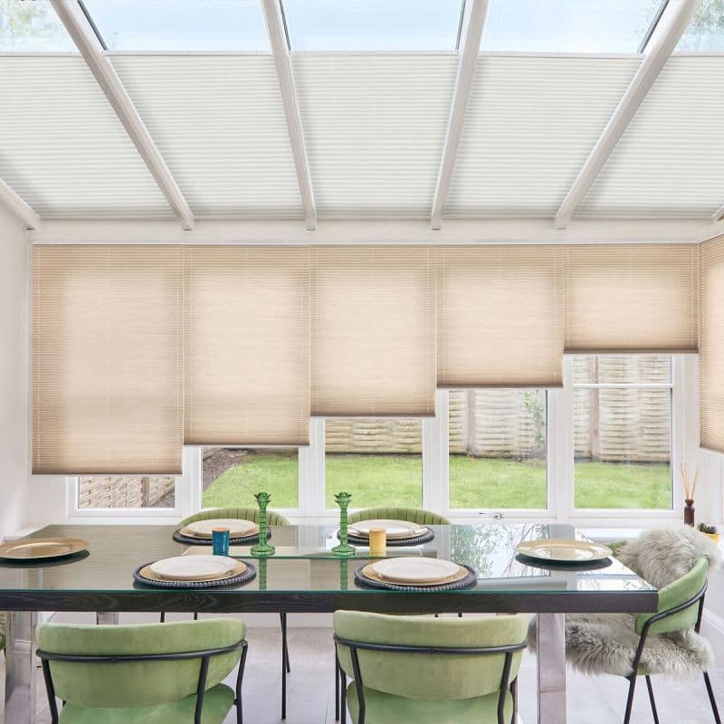 Mini Stripe White Pleated Blind