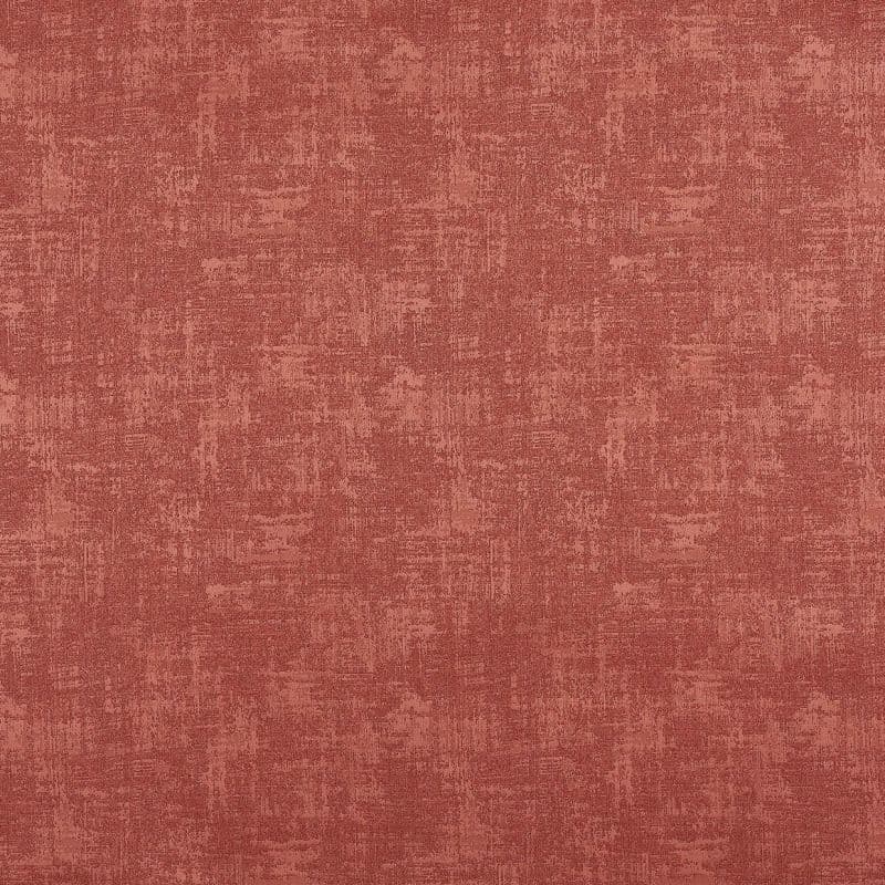 Muted terracotta textured wallpaper with irregular, brushed pattern; applied flat, covering a wall — evenly lit, no furniture or windows visible, matte surface with fabric-like appearance.
