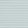 Pleated cellular shade, fully lowered and filtering soft daylight; pale blue-gray fabric with subtle horizontal ribbing across a neutral interior, no visible window or view.
