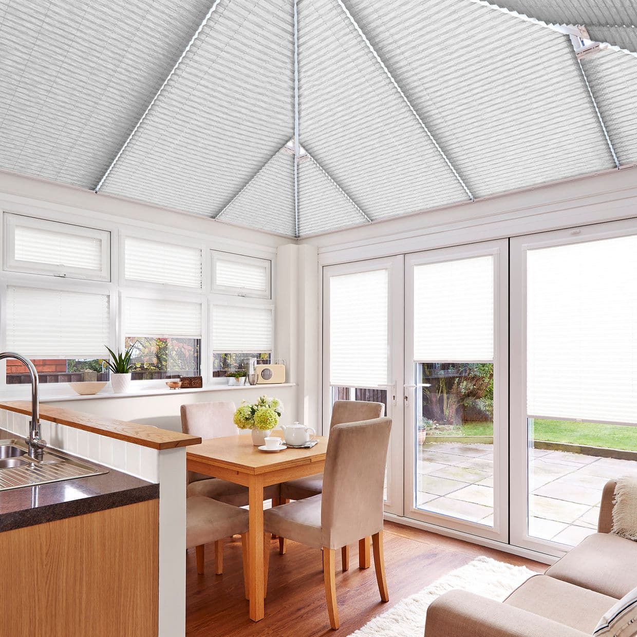 Midas Grey Conservatory Roof Pleated Blind