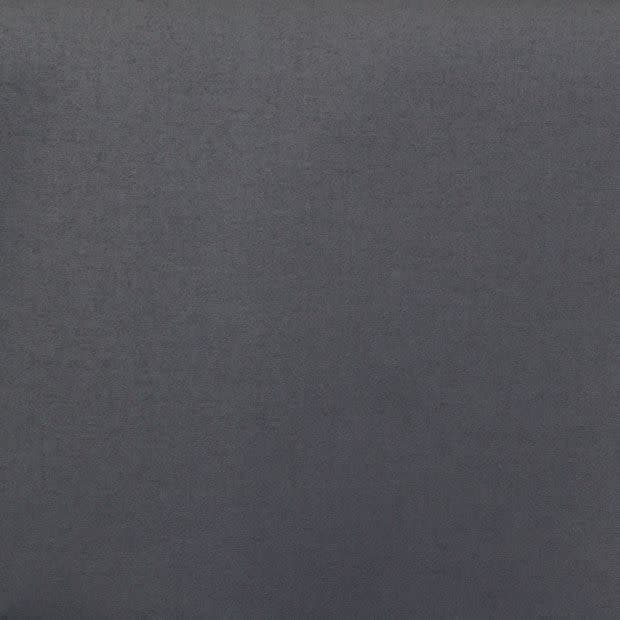 Dark grey, finely textured fabric fills the frame; lying flat and uniformly lit; no surrounding objects or depth visible, showing subtle tonal variation across a neutral surface.