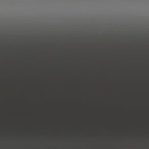 Dark gray, horizontally brushed metal panel; exhibiting a subtle horizontal grain and soft top-to-bottom light gradient; lying flat as a neutral, evenly lit backdrop with minimal texture.
