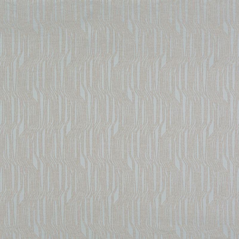 Textured beige-and-cream wallpaper with repeating vertical wavy lines, covering the entire wall as a decorative wall covering, in a softly lit, neutral-toned interior.