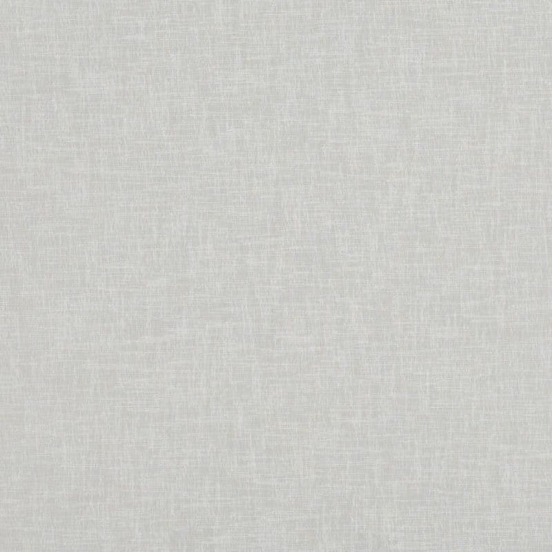 Light-gray linen-textured fabric covering the frame, showing fine woven crosshatch; lying flat and unwrinkled; neutral, evenly lit background suggestive of wallpaper or upholstery in soft indoor light.