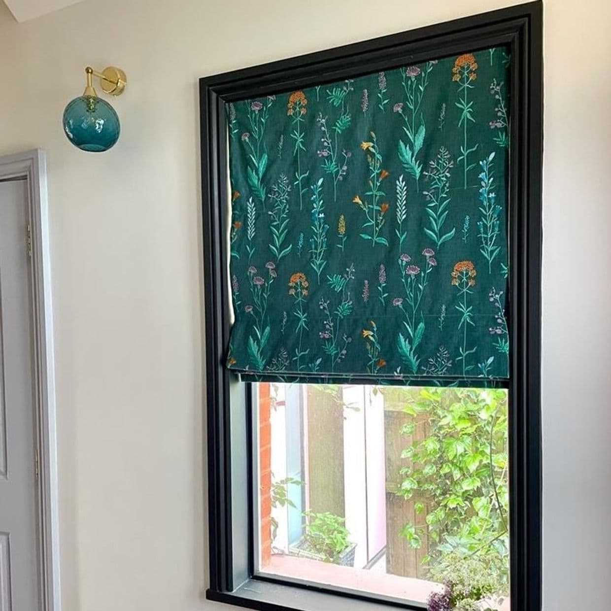 Botanical Bayberry Roman blind