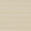 Beige cellular (honeycomb) blind with narrow horizontal pleats, fully lowered and closed, softly filtering light across an undecorated neutral interior with no visible window or outside view.