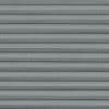 Gray pleated cellular window shade with horizontal accordion folds, fully lowered and closed, textured fabric and uniform spacing; close-up view filling frame under soft, diffuse lighting.