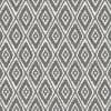 Gray-and-white geometric diamond wallpaper covering a flat surface, repeating stepped motifs in a tight grid; appears textured woven, neutral lighting, suitable as interior wall or upholstery fabric.