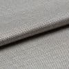 Close-up of woven silver‑grey fabric (tight basket weave) folded over itself; the fold creates a horizontal overlap, lit evenly to emphasize fine texture and subtle metallic sheen in a neutral setting.