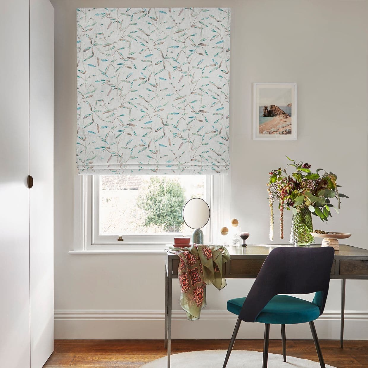 Aloha Turquoise Roman blind