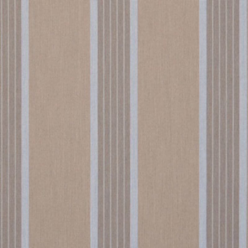 Vertical striped wallpaper: wide beige panels alternating with narrow taupe bands and thin white pinstripes; running vertically and covering a wall as a muted, softly lit interior backdrop.
