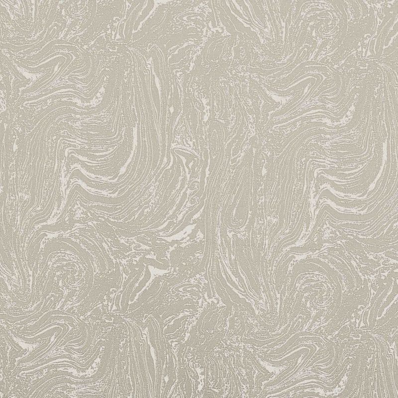 Beige marbled textured wallpaper with swirling white veins, covering a vertical wall in a repeating pattern; neutral-toned interior surface under soft, even lighting.