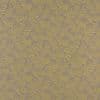 Yellow fern-branch patterned fabric covering the entire view, repeating embroidered motifs on a gray-beige textured background; close-up, evenly lit, decorative wallpaper or upholstery sample.