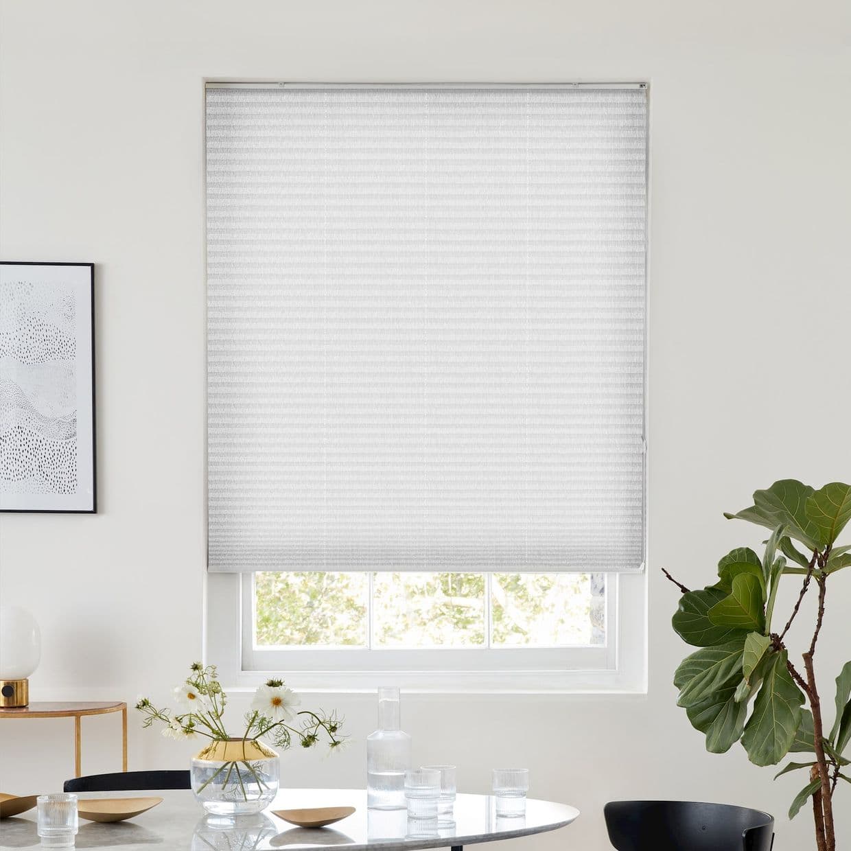 Shimmer White Pleated Blind
