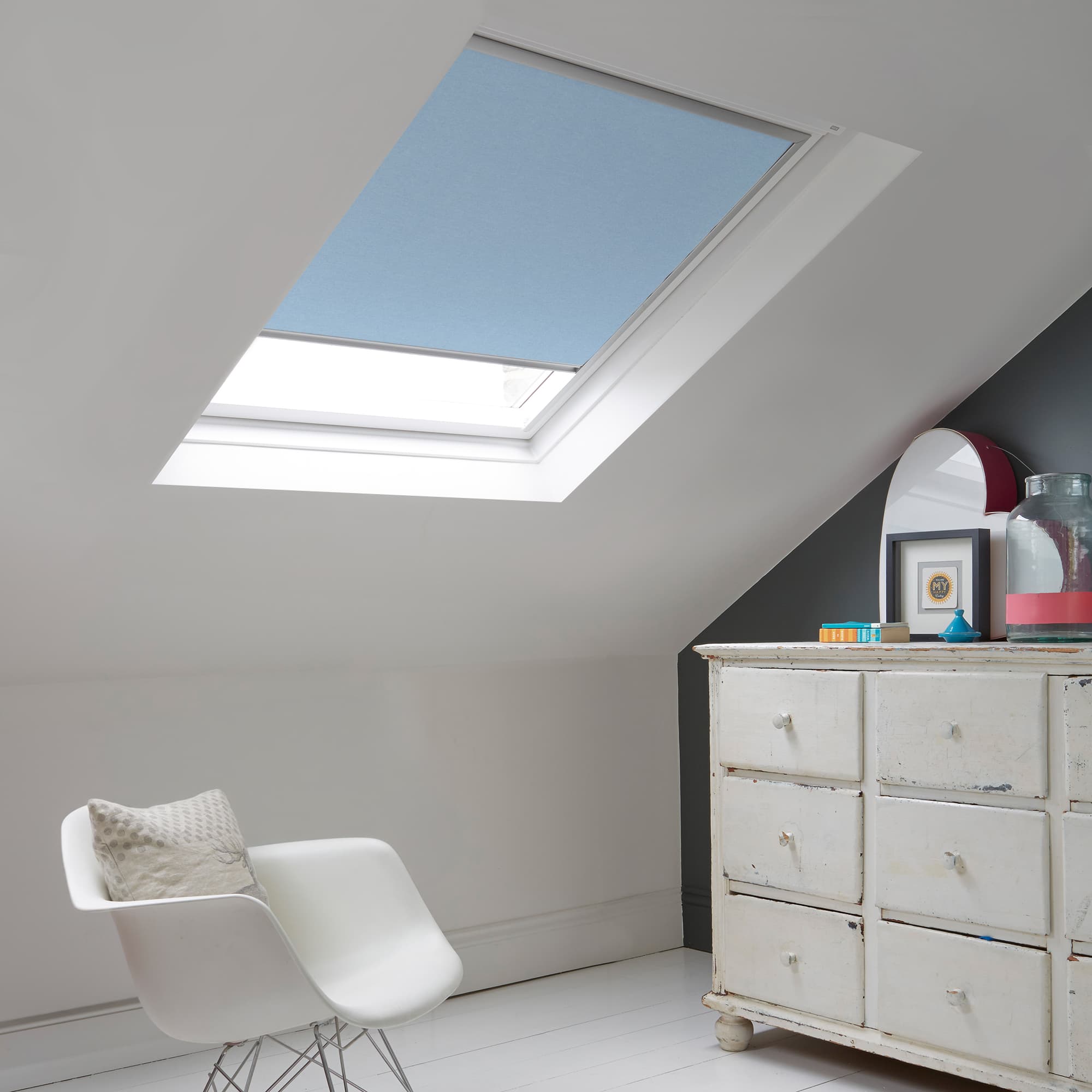 Azure Cornflower Skylight Roller Blind