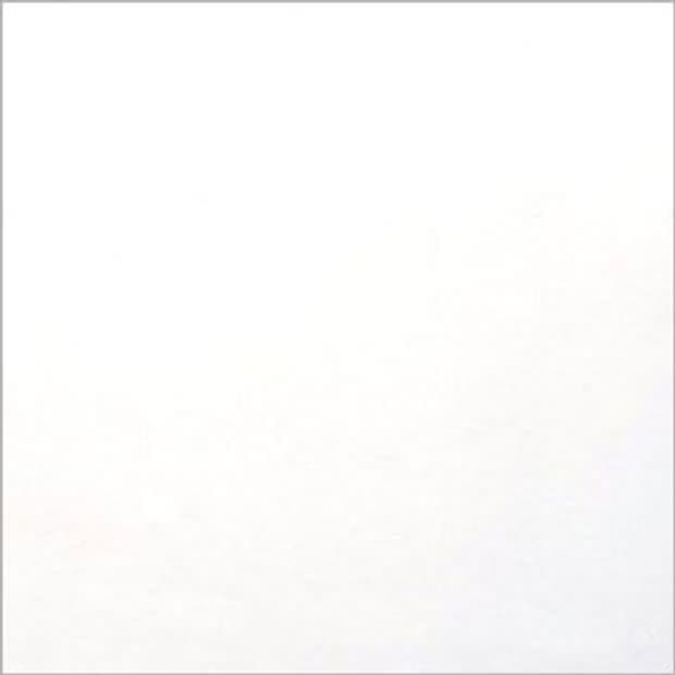 A plain white square surface (paper or wall) fills the frame, uniformly lit and featureless, faintly bordered by a thin gray edge and presented in neutral, even lighting.