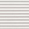 Horizontal zebra roller blind with alternating gray opaque and white sheer bands, aligned across the frame, filtering soft daylight in a neutral, evenly lit interior.