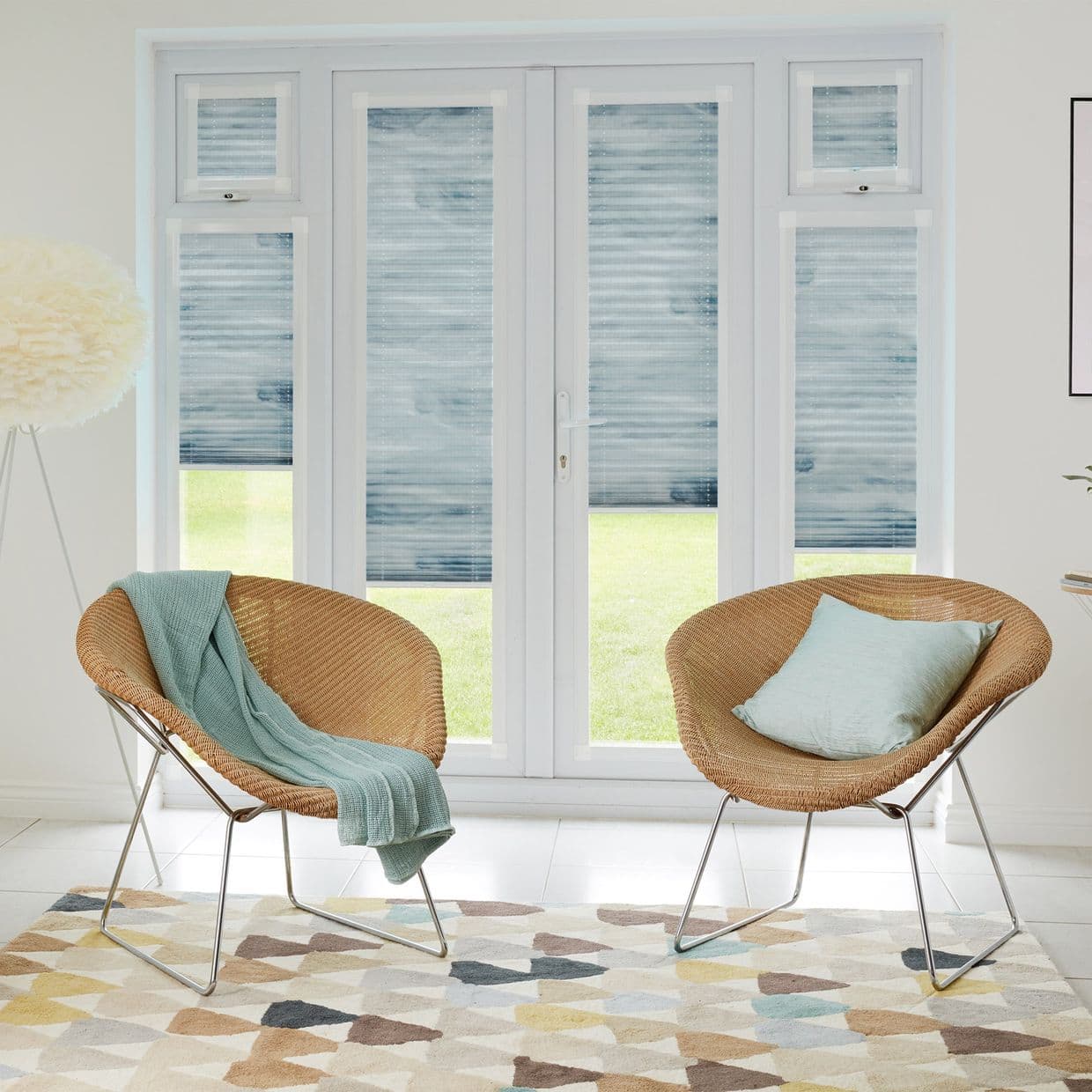 Ripple Sheer Blue Perfect fit Pleated blind