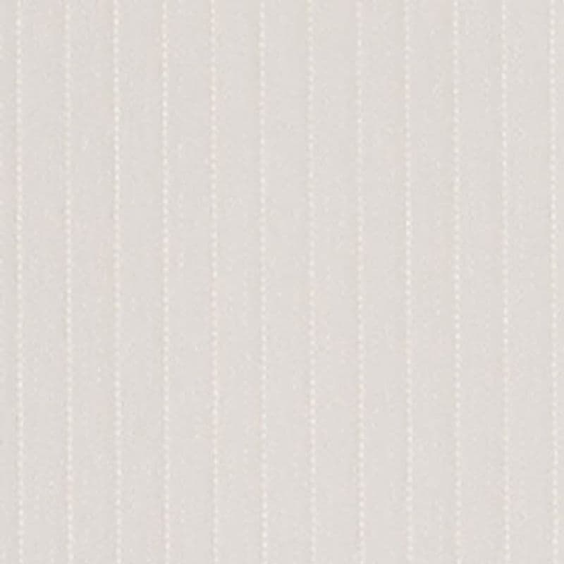 Beige fabric-like wallpaper with evenly spaced vertical dashed stripes covering a flat wall surface; evenly lit, neutral background with no other visible features.
