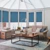 Solartex Chintz Petrol Pleated blind