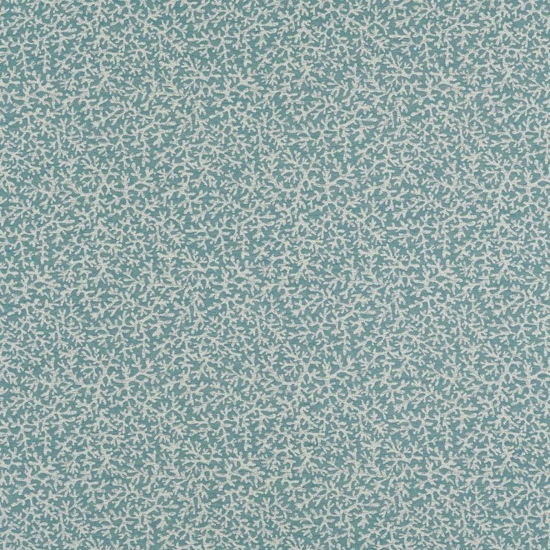 Wallpaper with teal ground and dense white coral‑like motifs (all‑over repeat); it covers the entire frame. Evenly lit flat wall surface, no furniture or windows visible.