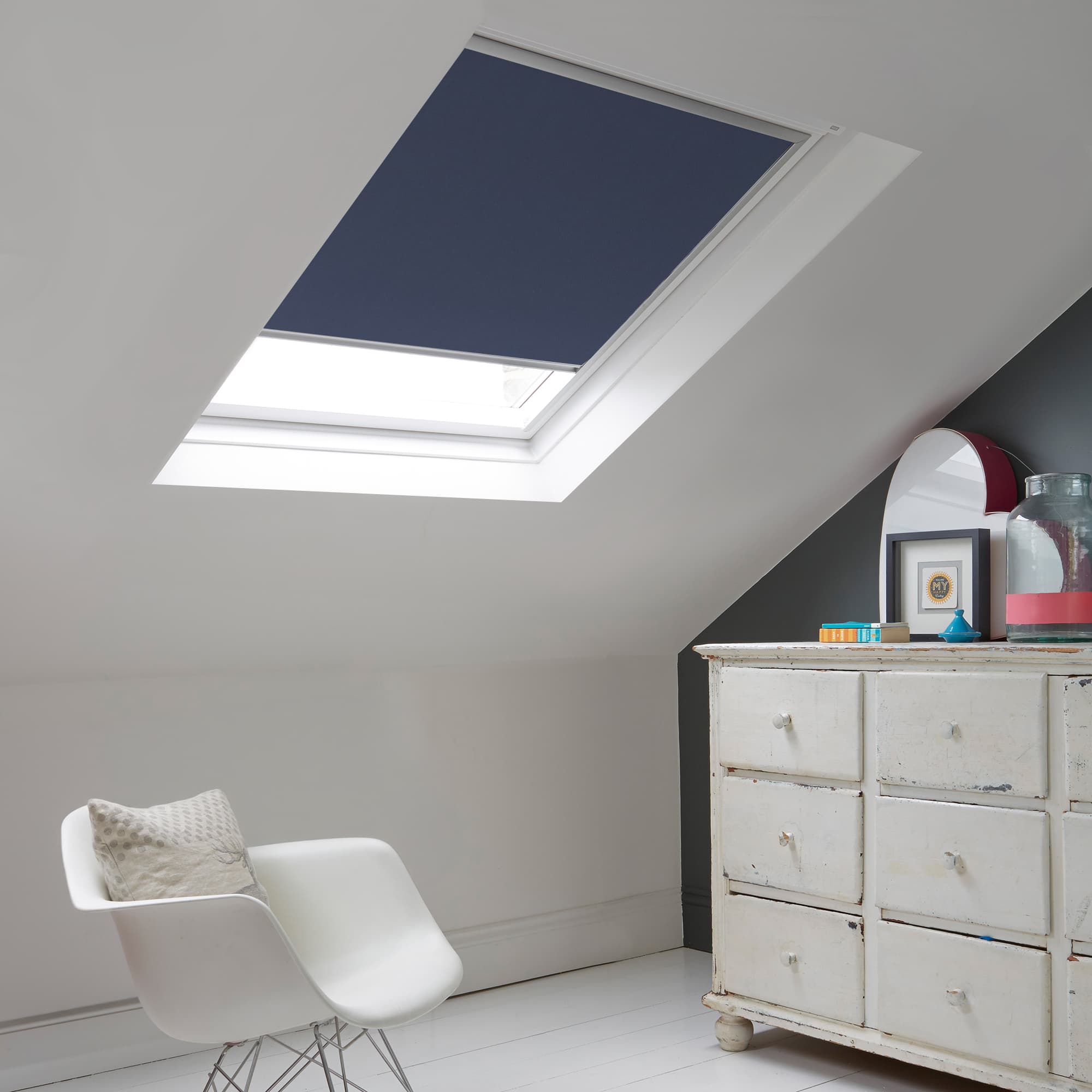 Azure Oxford Blue Skylight Roller Blind