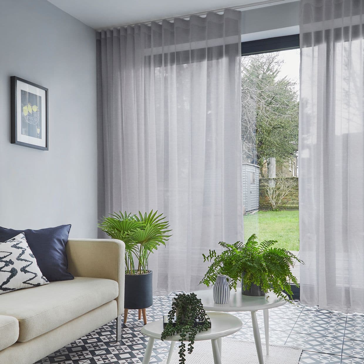 Astro Grey Voile Curtain