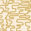 Thick mustard-yellow, irregular squiggly bands meander and interlock across a subtly textured cream-beige wallpaper surface in even, flat lighting.