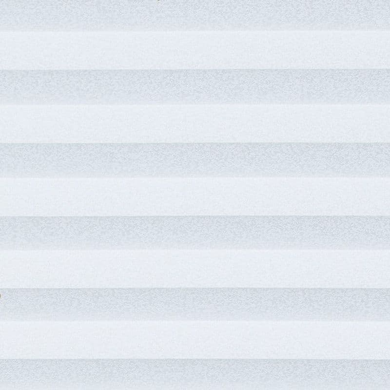 Horizontal dual‑layer zebra blinds across a window, alternating sheer and opaque fabric bands partially closed, filtering soft daylight into a pale, evenly lit interior with neutral tones.