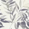 Olive branches arching across a textured pale background, bearing clusters of round olives; soft watercolor leaves overlap, creating a muted gray-lavender botanical pattern.